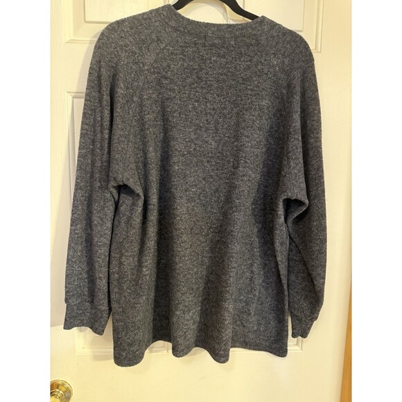 Sage Brush Trading Co Half-Placket Knit Pullover Sweater Charcoal Heather   S/M - Picture 2 of 3